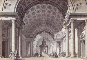 Cenário para &39;Athalie&39; de Jean Racine, c.1780 (caneta e tinta com papel)